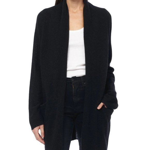 Black Lightening Bolt Cashmere Cardigan from 360 Cashmere - Picture 6 of 8